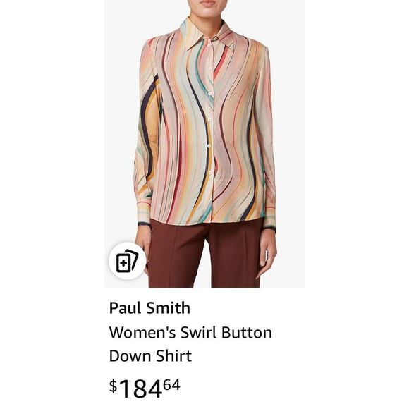 Paul Smith Women's Swirl Button Down Shirt -S - Picture 8 of 8